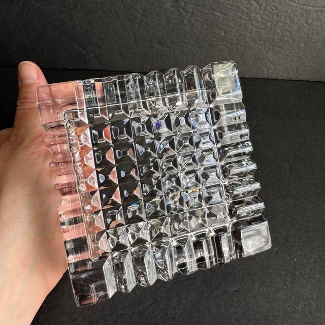 Vintage Crystal Trinket Box Faceted Cube Decorative Vanity Box For Sale - Image 4 of 11