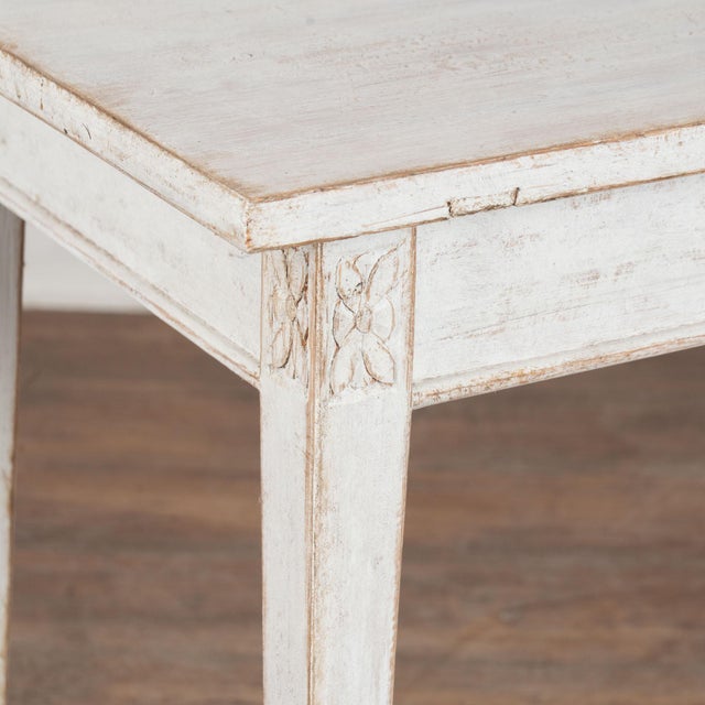 White 19th Century Swedish White Painted Pine Side Table For Sale - Image 8 of 13
