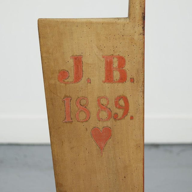 Special antique flail from 1832, used in the traditional processing of flax. This original farming tool is made of pine...