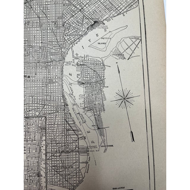 Antique 1920s Pittsburgh Pennsylvania City Map For Sale - Image 4 of 5