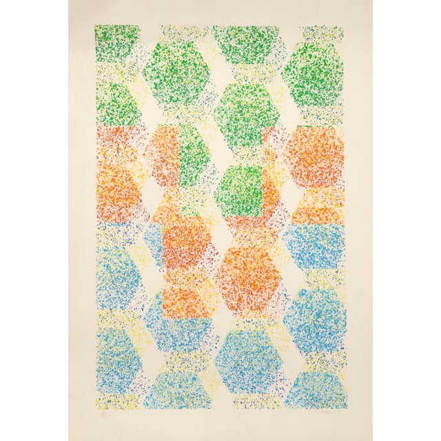 Artist: Dominik Rehban (Austrian, 1929) Title: Multicolor Hexagons Year: 1971 Medium: Screenprint, signed, numbered and...