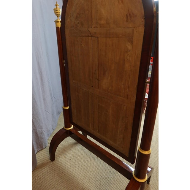 Empire Mahogany Cheval Mirror For Sale - Image 10 of 11