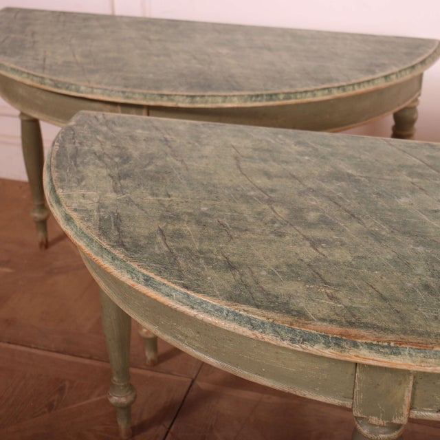 Swedish Painted Console Tables, Set of 2 For Sale - Image 6 of 10