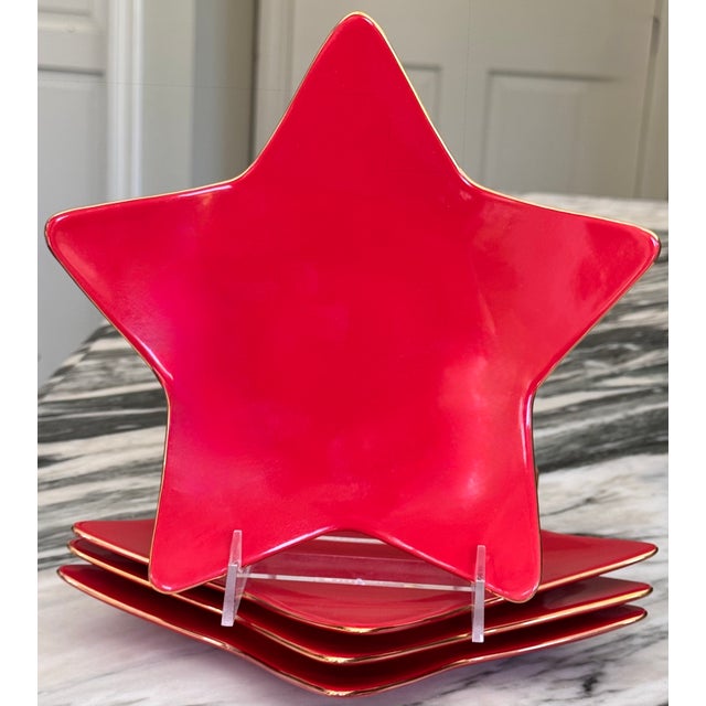 Williams Sonoma Holiday Star Accent Plates - Set of 4 For Sale - Image 9 of 11