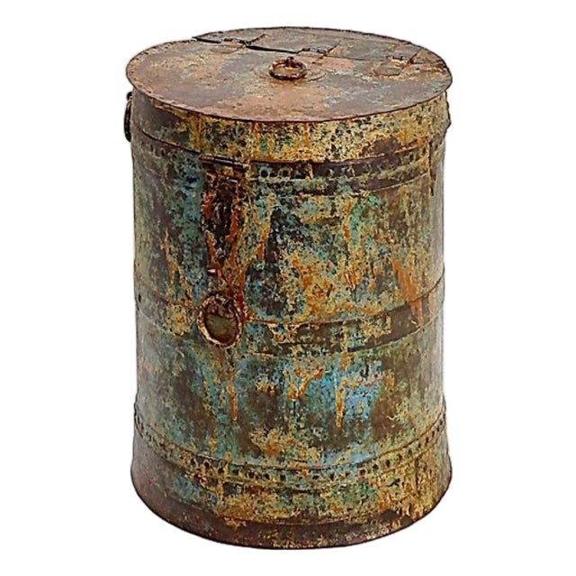 Vintage Metal Barrel, 1960s For Sale