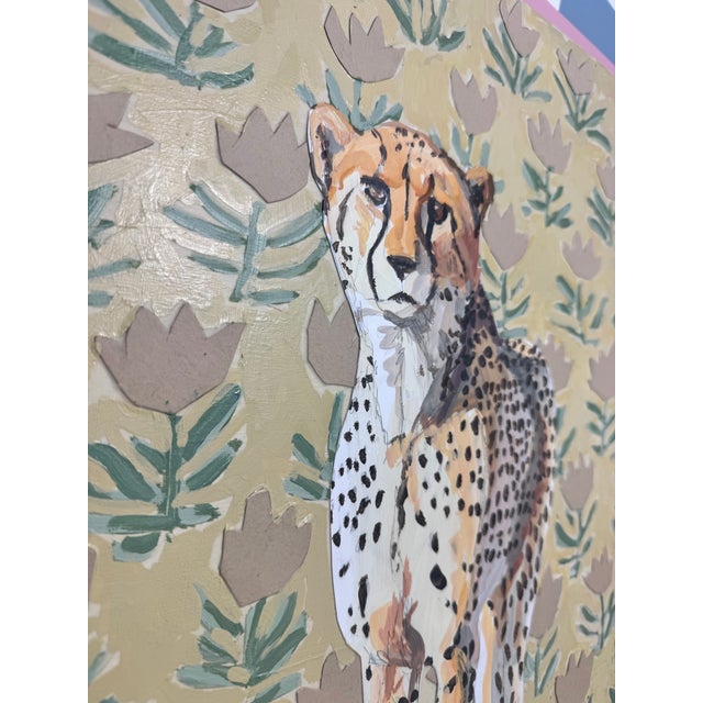 Block Print With Cheetah Painting For Sale - Image 12 of 14