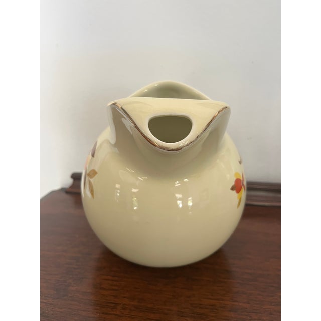 Vintage Hall China Jewel Tea Autumn Leaf Large Ceramic Pitcher Water Jug Circa 1940 For Sale - Image 4 of 6