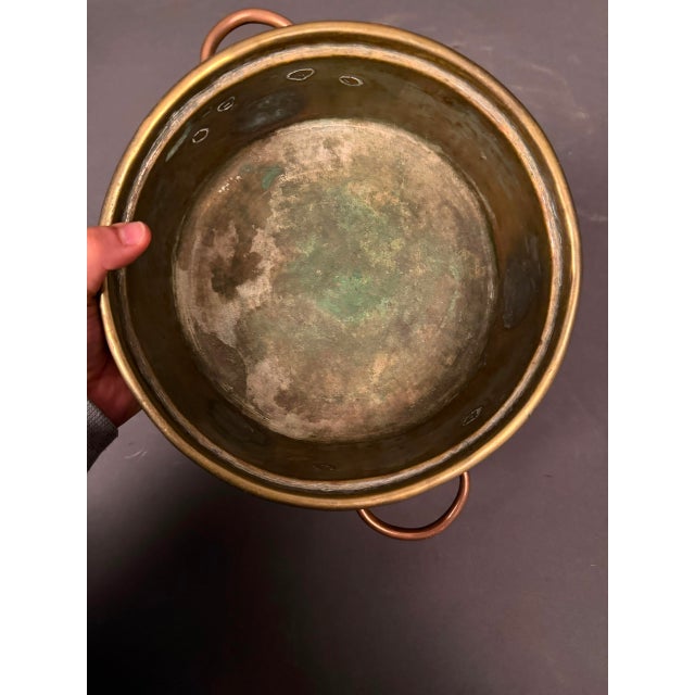 Metal Mid-19th Century French Brass Cooking Pot With Copper Handles, Circa 1850 For Sale - Image 7 of 9