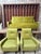 1950s Set Chartreuse and Emerald Mid Century Settee and Arm Chairs For Sale - Image 4 of 9