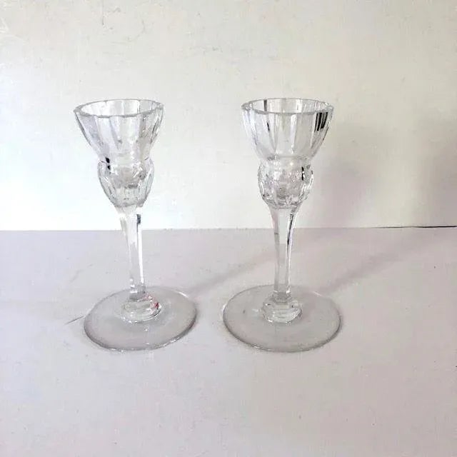 1980s Vintage Marquis by Waterford Palladio Crystal Candlesticks- a Pair For Sale - Image 5 of 5
