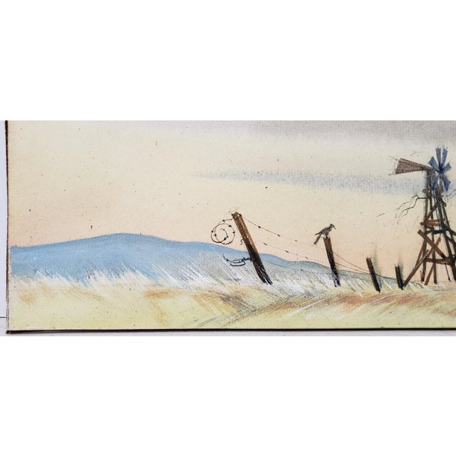 Contemporary Vintage Country Farm Landscape by R. Brooks For Sale - Image 3 of 7