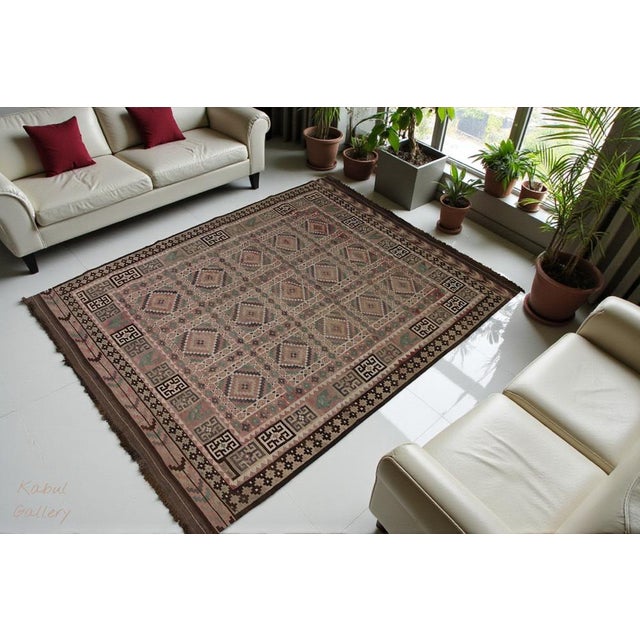 Afghan Kilim Rug, 1980s For Sale - Image 13 of 14