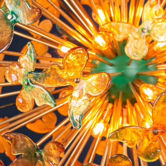 Mid-Century Modern Large Vintage Handmade Venetian Glass Butterfly Sputnik Chandelier For Sale - Image 3 of 9
