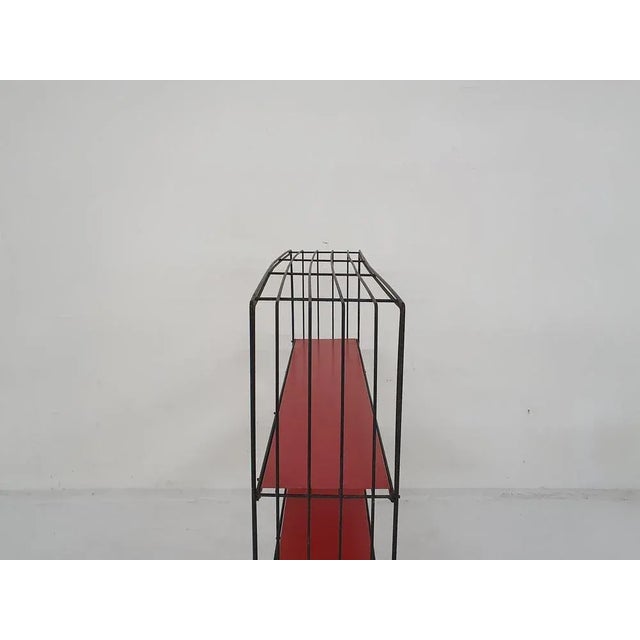 Metal Black Metal Bookcase attributed to Tjerk Reijenga for Pilastro, the Netherlands, 1960s For Sale - Image 7 of 11