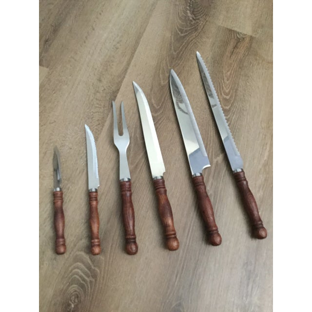 French Country Vintage Chef Master Steel Cutlery Set of Six For Sale - Image 3 of 9