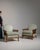 Mid 20th Century Mid 20th Century Pair of Eclectic Upholstered Armchairs with Rattan Accents For Sale - Image 5 of 13