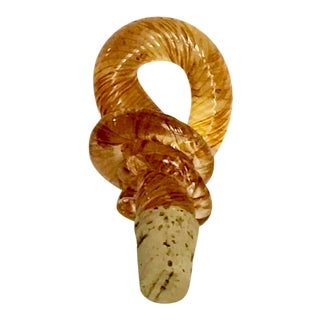 1950s Hand-Blown Venetian Glass Bottle Stopper For Sale