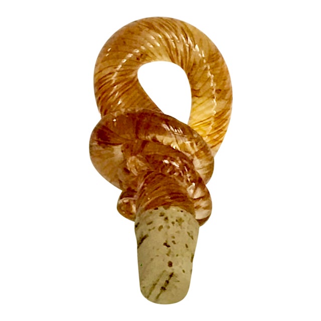 1950s Hand-Blown Venetian Glass Bottle Stopper For Sale