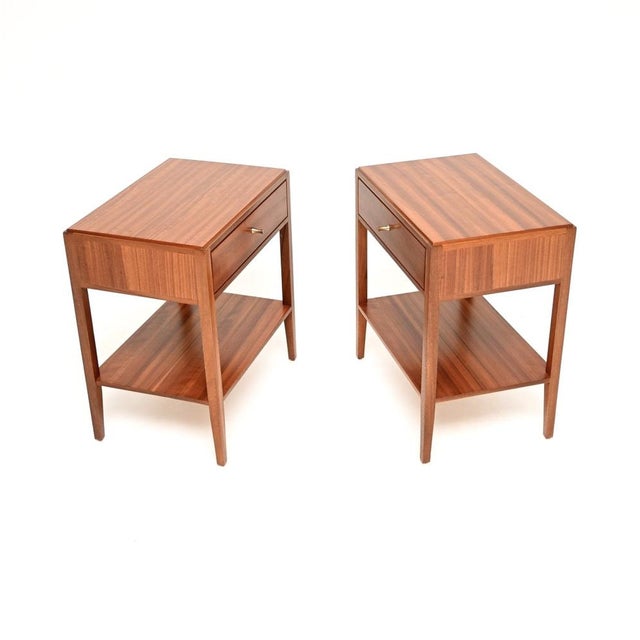 Mid-Century Modern Vintage Bedside Tables from Loughborough, 1950s, Set of 2 For Sale - Image 3 of 11