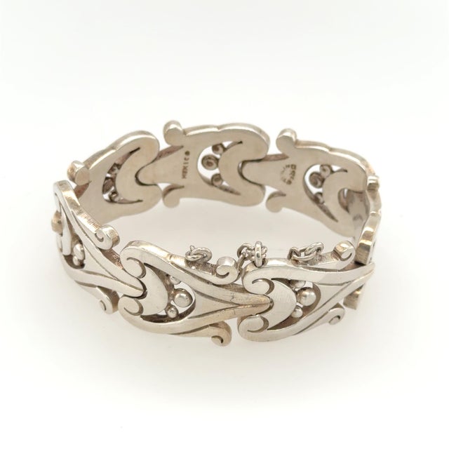 Sterling Silver Bracelet, Mexico, 20th Century For Sale In Los Angeles - Image 6 of 7