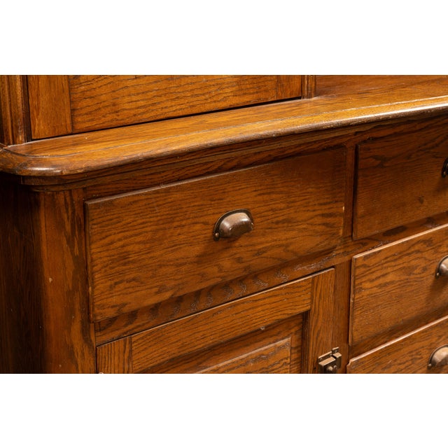 Antique Oak Farmhouse Hutch For Sale - Image 13 of 18