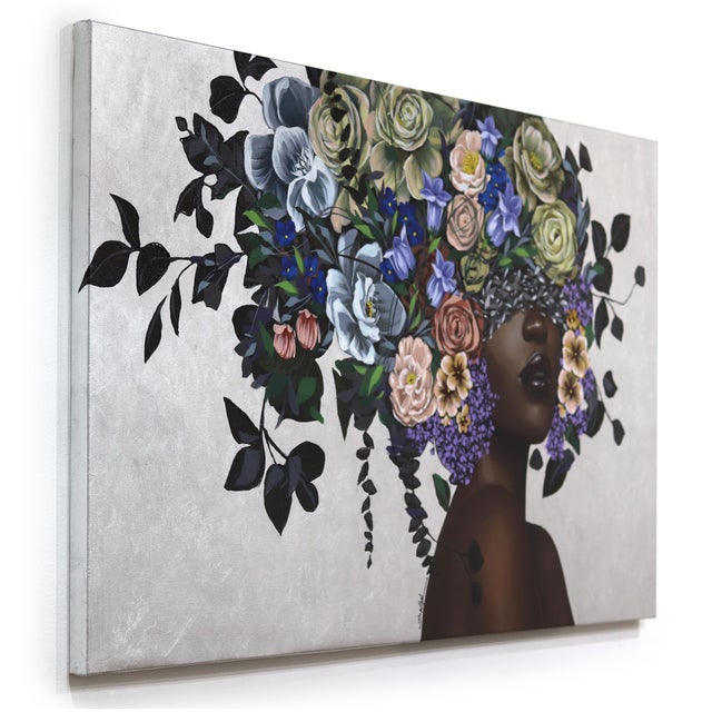 2020s Nevaeh - Silver Leaf Floral Figurative Original Artwork by Sally K For Sale - Image 5 of 7