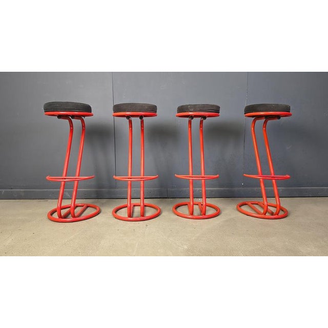 Metal Bar Stools, 1980s, Set of 4 For Sale - Image 10 of 13