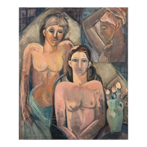 'Women in Interior' by Mary Zarbano, Large Oil, California Woman Artist Studied With Picasso