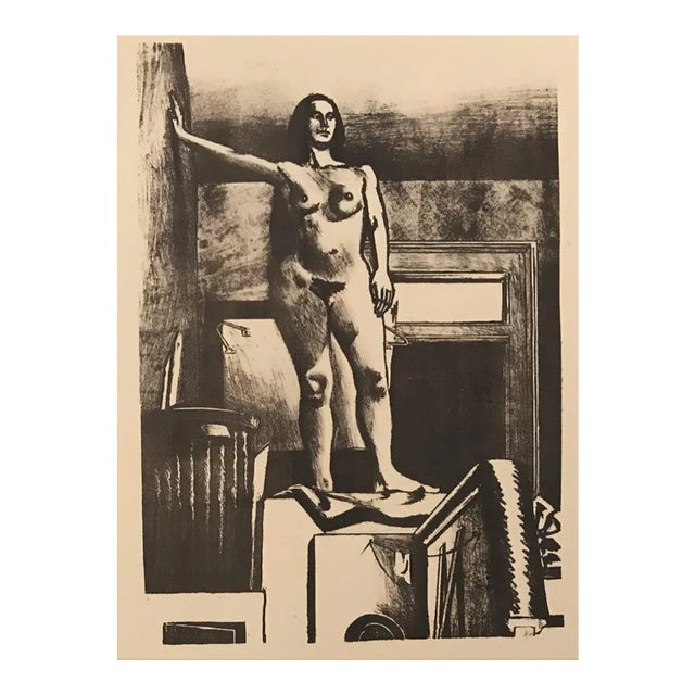 1970s Hilliard Dean Standing Female Nude Lithograph For Sale