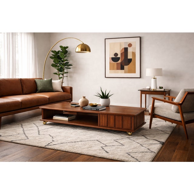 1960s Low Slung Mid Century Coffee Table For Sale - Image 11 of 11