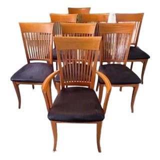 Set of 8 a Sibau Dining Chairs For Sale