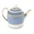 1790s English Pearlware Blue Slip Teapot & Cover With Engine-Turned Fluting For Sale