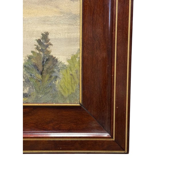 Traditional Early 20th C. Oil on Board Coastal Landscape W/ Sailboat For Sale - Image 3 of 7