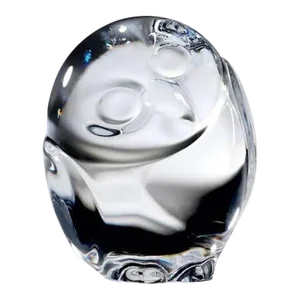 Signed Steuben Clear Crystal Owl Figurine