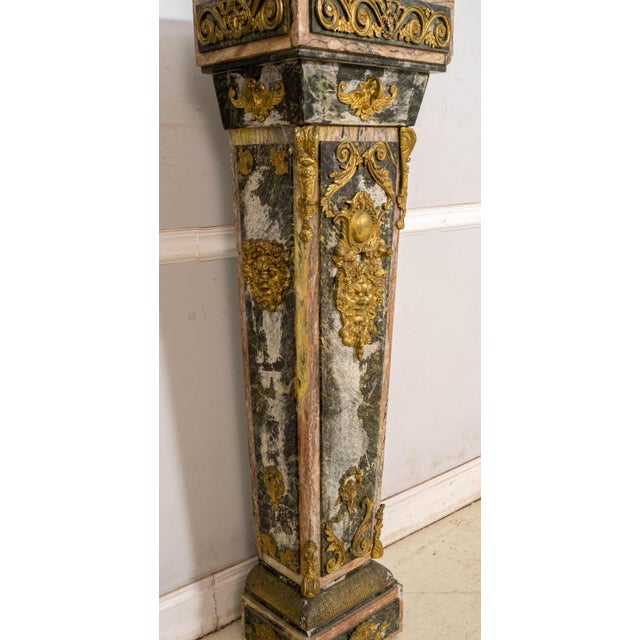 Traditional Pair Vintage Marble Pilaster Column Pedestals For Sale - Image 3 of 18