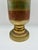 Shabby Chic Vintage Indian Brass Peacock Vase, Etched Enamel Floral Vessel For Sale - Image 3 of 7