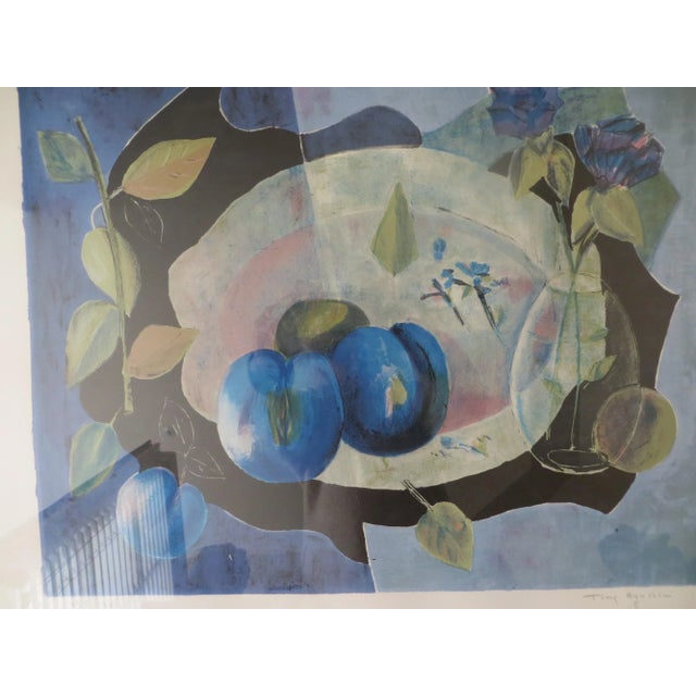 1950s Lithograph " Still Life With Plums "Numbered 195/275 and Signed by Agostini For Sale - Image 5 of 6