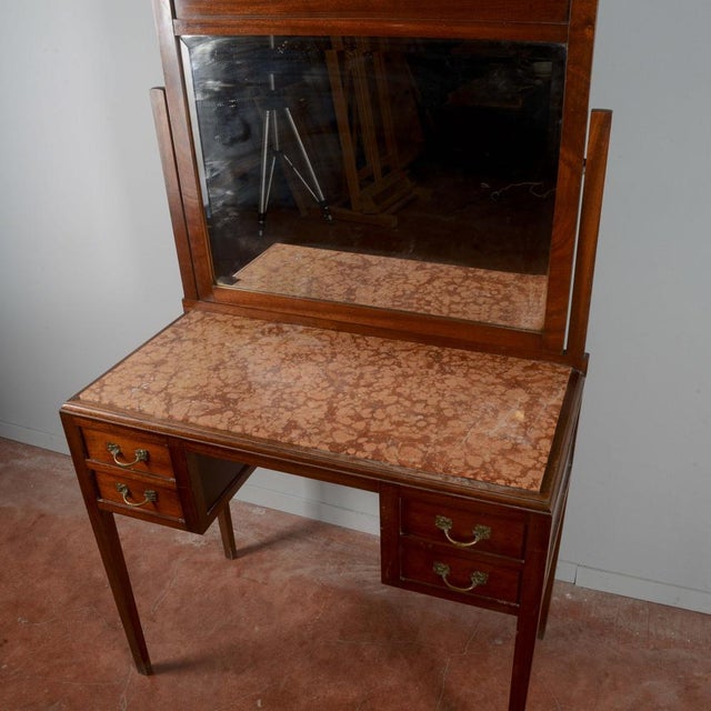 Art Nouveau Liberty 4 Drawer Dressing Table with Italian Marble Top, 1890s For Sale - Image 18 of 18
