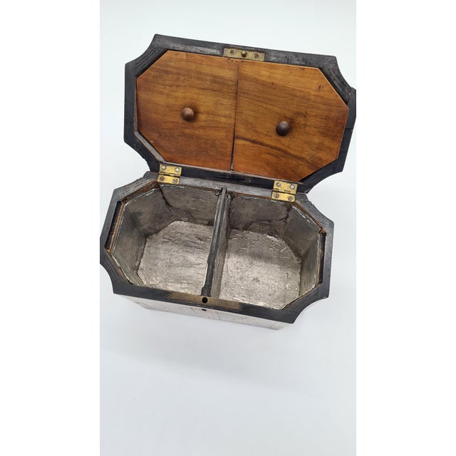 Wood Antique Inlaid Wooden Tea Box, 19th Century For Sale - Image 7 of 14