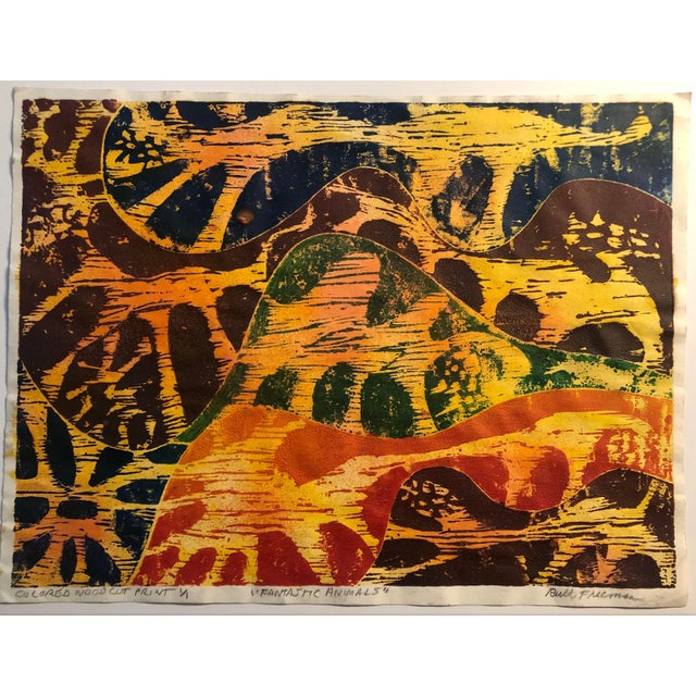 1960s Ruth Freeman Animals Color Woodcut Chairish