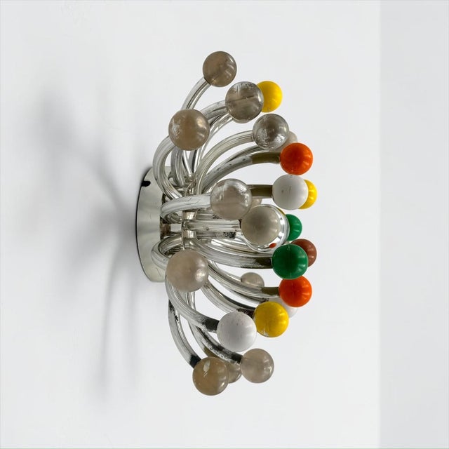 Silver Pistillino Wall Lamp by Studio Tetrarch for Valenti, Italy, 1970s For Sale - Image 8 of 15
