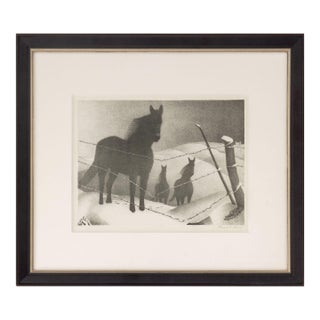 Grant Wood "February" Lithograph, 1941 For Sale
