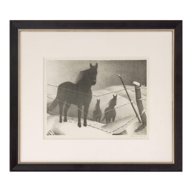Grant Wood "February" Lithograph, 1941 For Sale