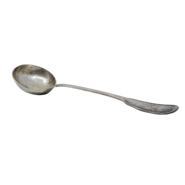 Silver Silver Soup Ladle with Grooves For Sale - Image 8 of 8