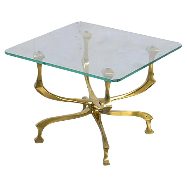 Vintage Bronze Side Table by Willy Daro For Sale