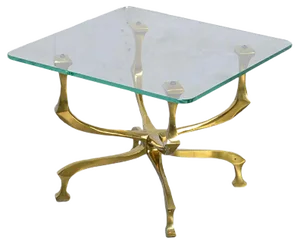 Vintage Bronze Side Table by Willy Daro