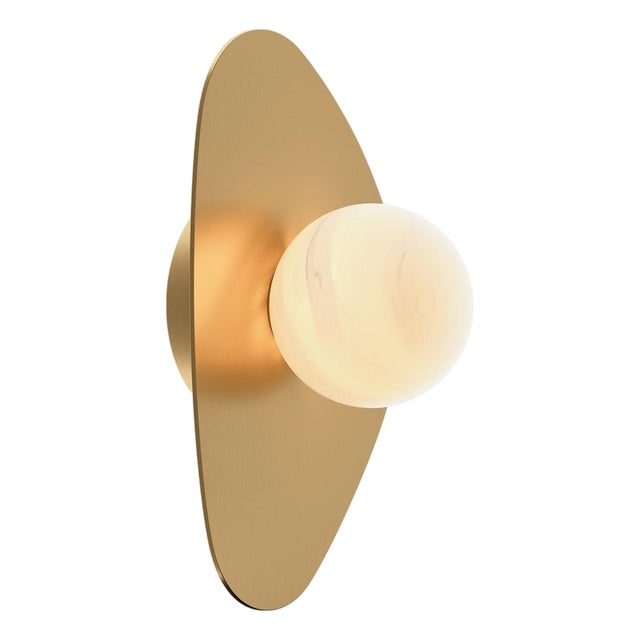 Rhoads Triangular Sconce, Natural Brass For Sale