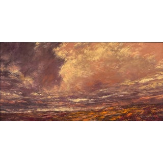 Colorado Skies by Sparky LeBold | Oil on Panel Landscape with dramatic clouds at sunset For Sale