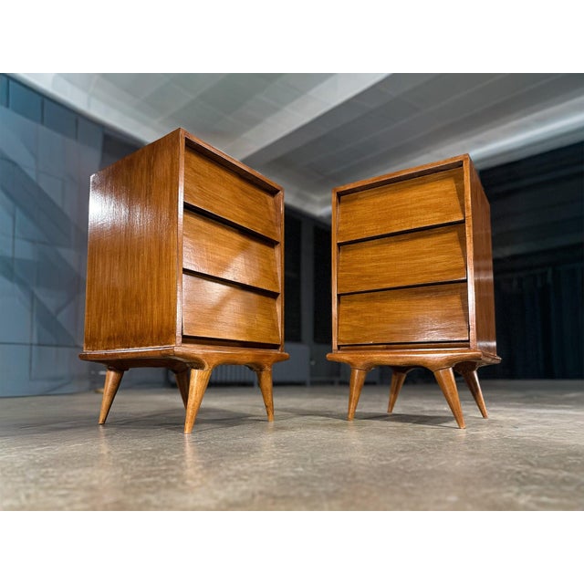 Architectural Pair of Brazilian Modern Side Tables With Drawers in Ivory Wood, 1950s For Sale In New York - Image 6 of 13