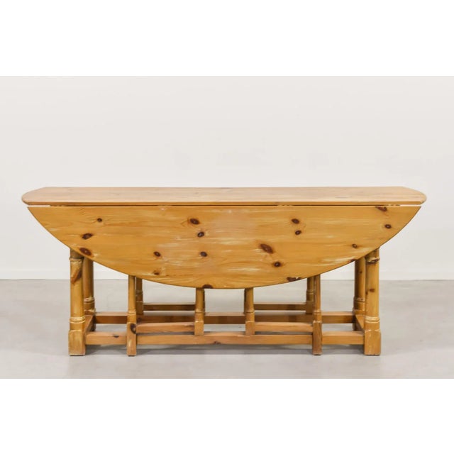 Scandinavian Modern Pine Gateleg Dining Table, 1970s For Sale - Image 11 of 12